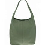 Leren Boho Shopper leger groen groene army leren handtas handtassen shoppers ruime tassen metallic leer kopen bestellen 1