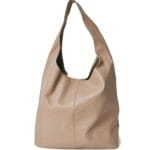 Leren Boho Shopper taupe leren handtas handtassen shoppers ruime tassen metallic leer kopen bestellen1