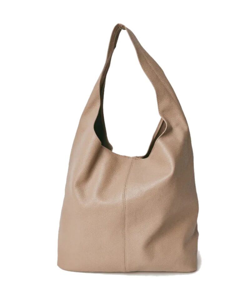 Leren Boho Shopper taupe leren handtas handtassen shoppers ruime tassen metallic leer kopen bestellen1