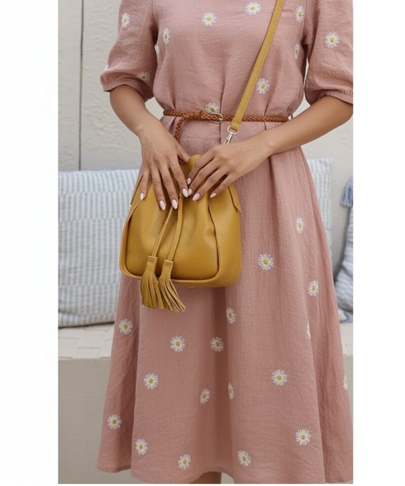 Leren Buideltas Siena mosterd geel gele trendy schoudertassen leer dames lederen it bags italie kopen bestellen model