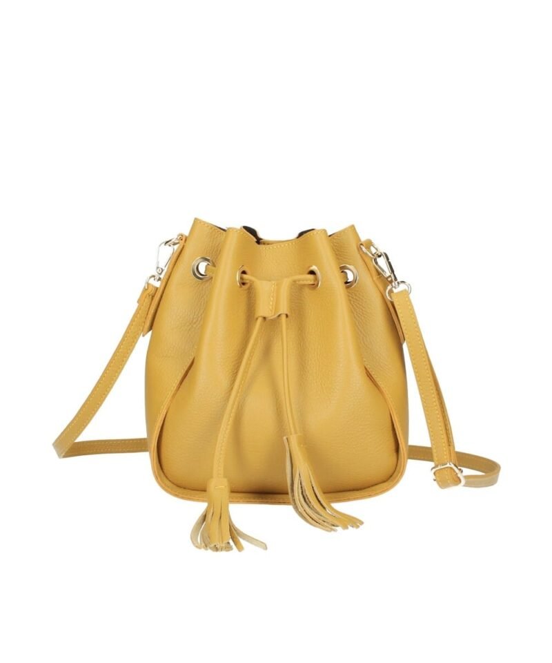 Leren Buideltas Siena mosterd geel gele trendy schoudertassen leer dames lederen it bags italie kopen bestellen1