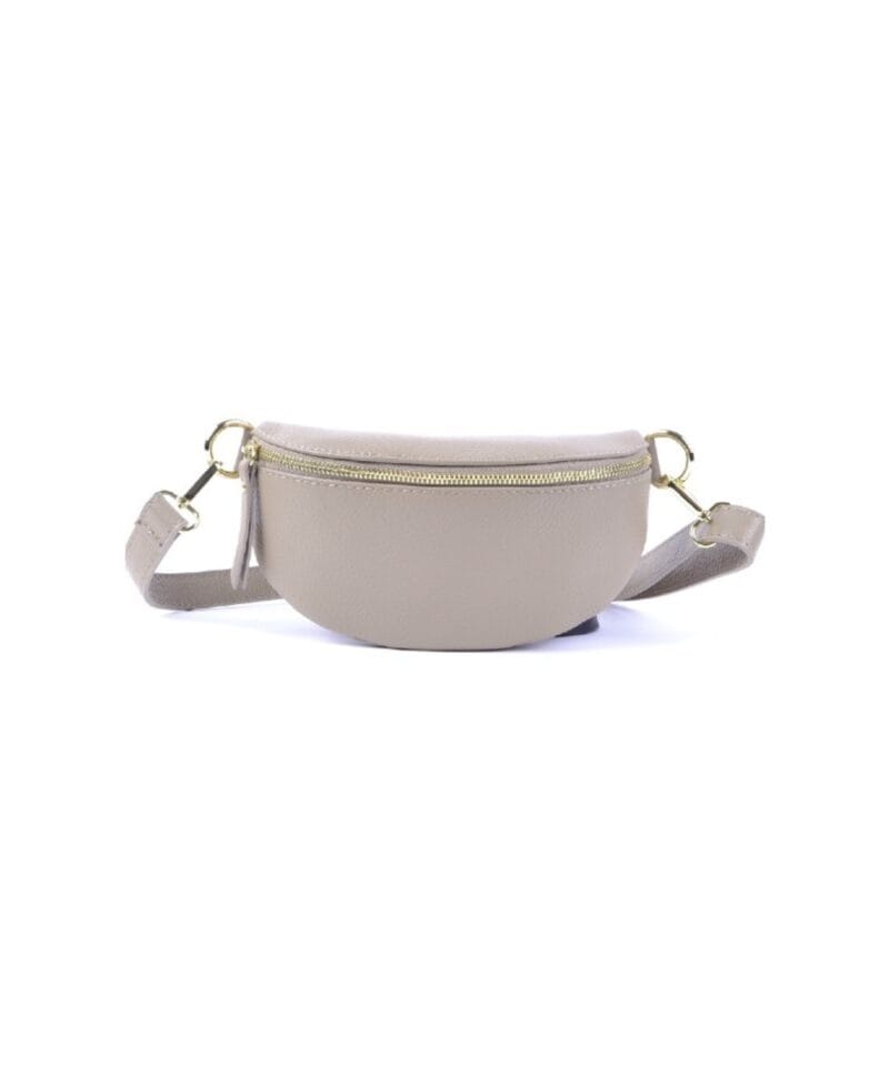 Leren Bumbag Faya -taupe-goud beslag schoudertas-rits-giuliano-tassen-online-kopen-bestellen-goedkope-lederen-crossbody-tassen-1