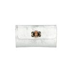 Leren Clutch Bamboe Draaislot Metallic zilver zilveren clutches gouden kettinghengsel chique luxe tassen leer kopen bestellen