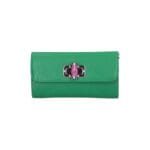 Leren Clutch Bamboe Draaislot groen groene clutches gouden kettinghengsel chique luxe tassen leer kopen bestellen