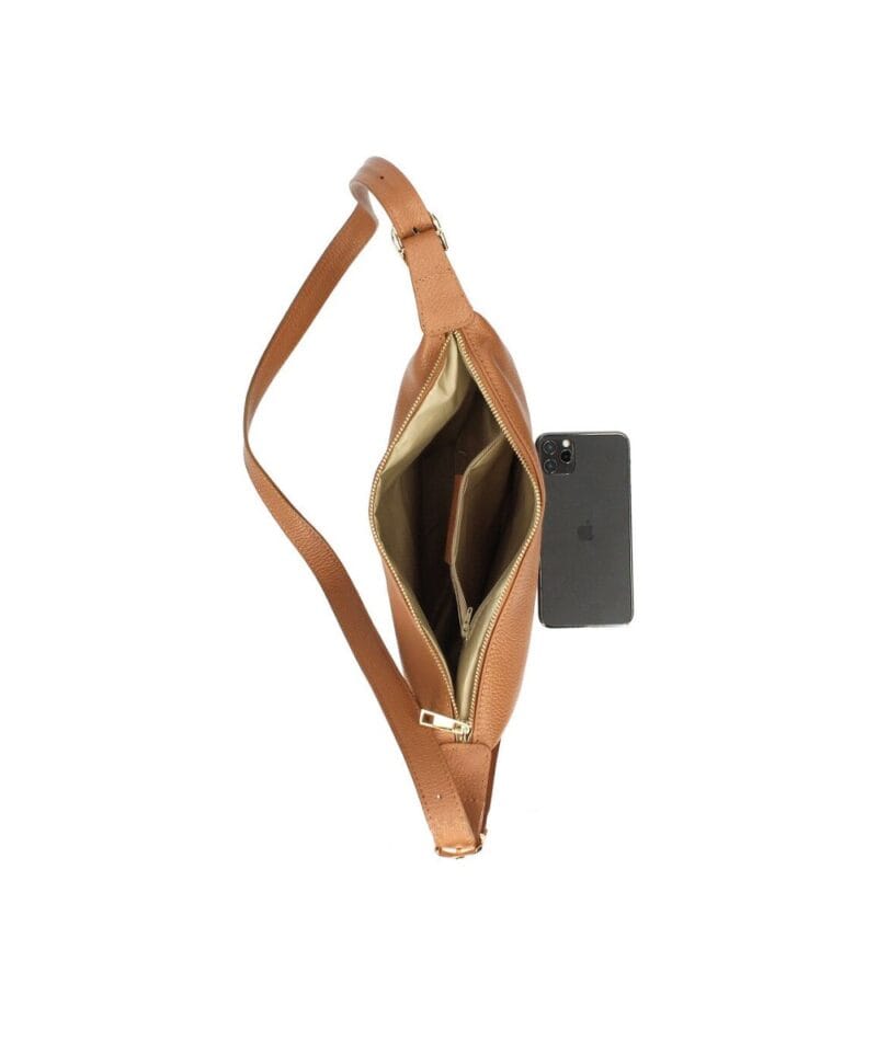 Leren Crossbody Tas Paris cognac trendy luxe leren italiaans leder crossbody tassen kopen bestellen binnen