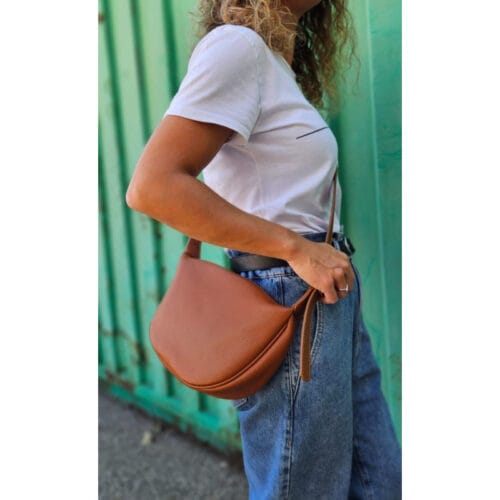 Leren Crossbody Tas Paris cognac trendy luxe leren italiaans leder crossbody tassen kopen bestellen model