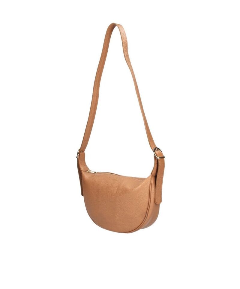 Leren Crossbody Tas Paris cognac trendy luxe leren italiaans leder crossbody tassen kopen bestellen side