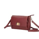 Leren Crossbodytas madeleine bordeaux leer schoudertassen houten draaislot luxe leren tassen kopen bestellen zij