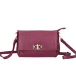 Leren Crossbodytas madeleine wijnrood rode leer schoudertassen houten draaislot luxe leren tassen kopen bestellen zij