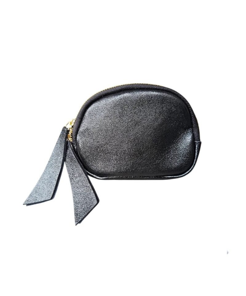 Leren-Etui-Metallic-zwart zwarte-glans-portemonnees-portemonee-leder-rits-felle-metallic-kleuren-giuliano-tassen-kopen-bestellen