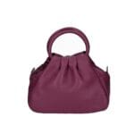 Leren Handtas Agnes wijn rood rode leer handtassen rond handvat zacht kalfsleer italiaanse tassen kopen bestellen