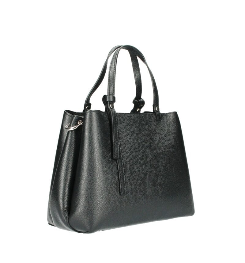 Leren Handtas Bonita zwart zwarte leren handtassen gouden details stevig italiaans leren tassen kopen bestellen details