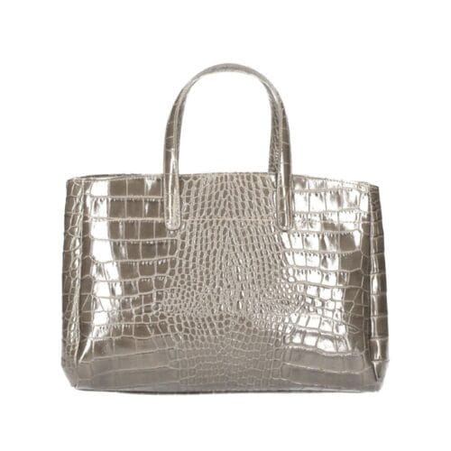 Leren Handtas Croco taupe handtassen tassen kantoor ruime shoppers handtassen leer croco print kopen bestellen