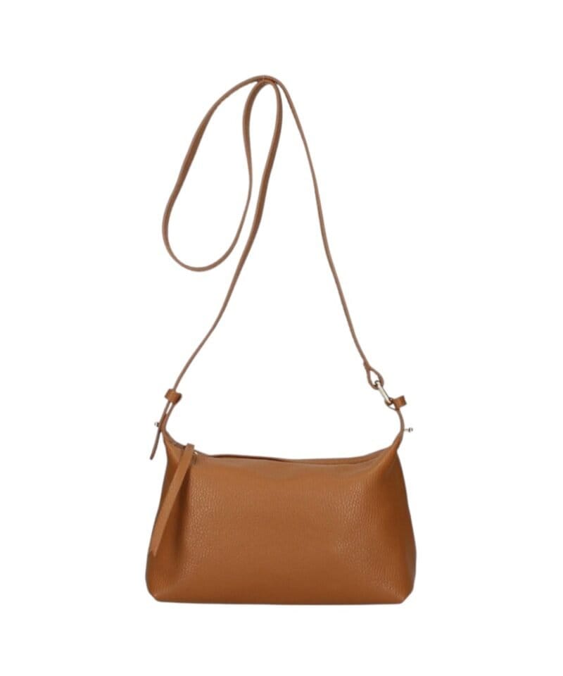 Leren Handtas Doda cognac leer schoudertassen crossbodytassen chqiue dames tassn italiaans leer kopen extra lang hengsel-Photoroom