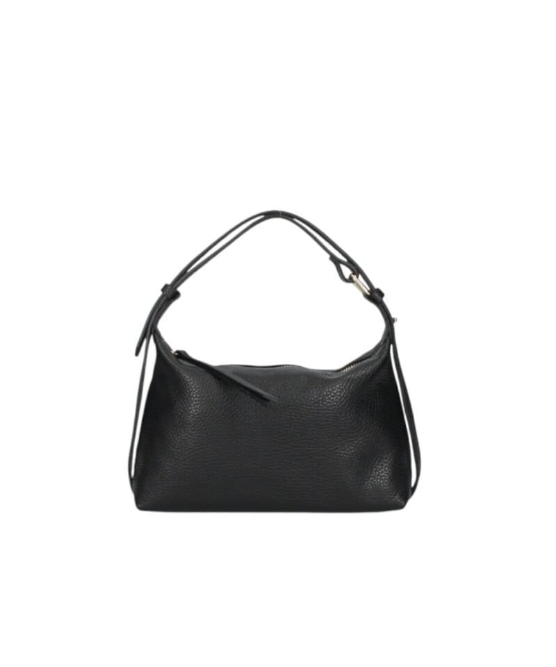 Leren Handtas Doda zwart zwarte leer schoudertassen crossbodytassen chqiue dames tassn italiaans leer kopen -Photoroom