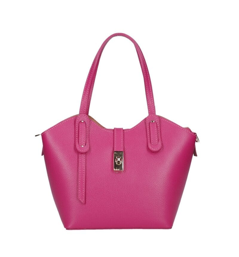 Leren Handtas Giuly bag in bag fuchsia stevige ruime leren handtassen schoudertassen kopen bestellen