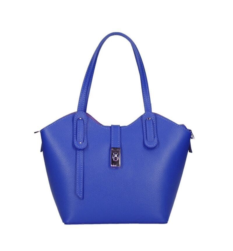 Leren Handtas Giuly bag in bag kobaltblauw blauwe stevige ruime leren handtassen schoudertassen kopen bestellen