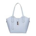 Leren Handtas Giuly bag in bag lichtblauw babyblauw blauwe stevige ruime leren handtassen schoudertassen kopen bestellen