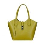 Leren Handtas Giuly bag in bag mosterdgeel gele stevige ruime leren handtassen schoudertassen kopen bestellen