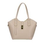 Leren Handtas Giuly bag in bag taupe stevige ruime leren handtassen schoudertassen kopen bestellen