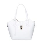 Leren Handtas Giuly bag in bag wit witte stevige ruime leren handtassen schoudertassen kopen bestellen