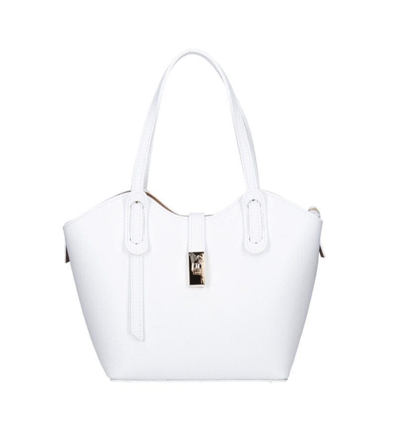 Leren Handtas Giuly bag in bag wit witte stevige ruime leren handtassen schoudertassen kopen bestellen