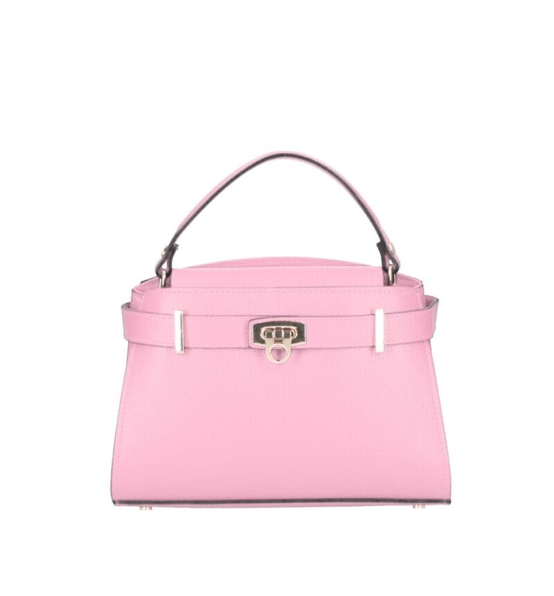Leren Handtas Ischia babyroze snoeproze leren handtassen schoudertassen stevig gouden sierslot italiaans leren tassen kopen-