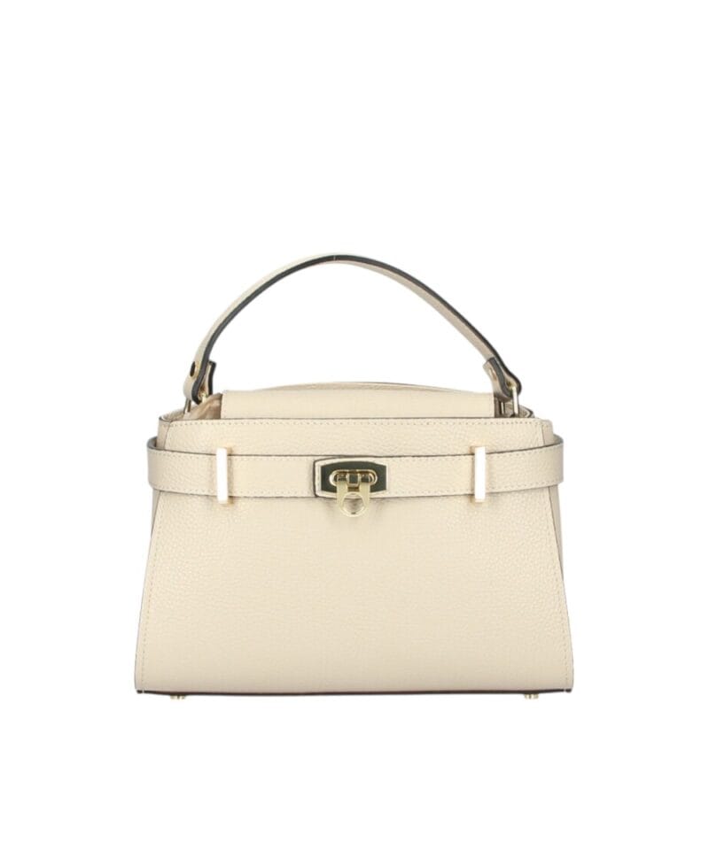 Leren Handtas Ischia beige leren handtassen schoudertassen stevig gouden sierslot italiaans leren tassen kopen-Photoroom