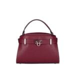 Leren Handtas Ischia wijnrood rode leren handtassen schoudertassen stevig gouden sierslot italiaans leren tassen kopen-