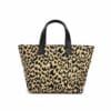 Leren Handtas Leopard Tote zwarte leren hengsels onderkant lang hengsel trendy chique dames tassen panter print kopen bestellen