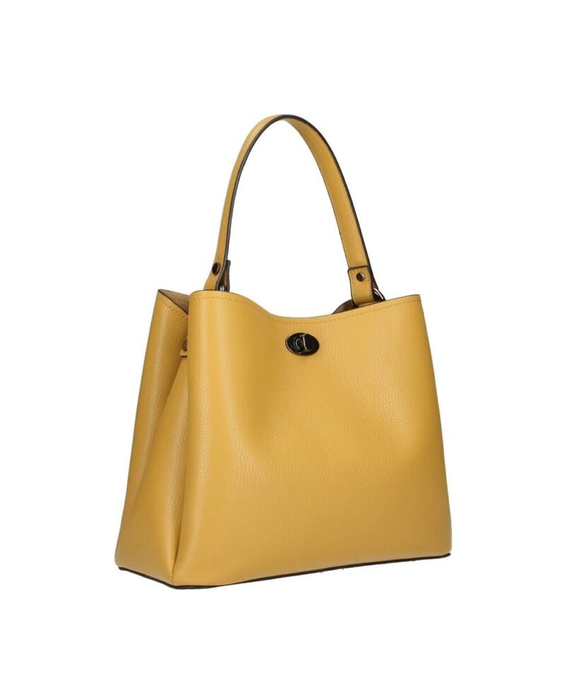Leren Handtas Mirelva mosterd geel gele ruime lederen leer handtas schoudertas luxe ruime dames tassen kopen bestellen1