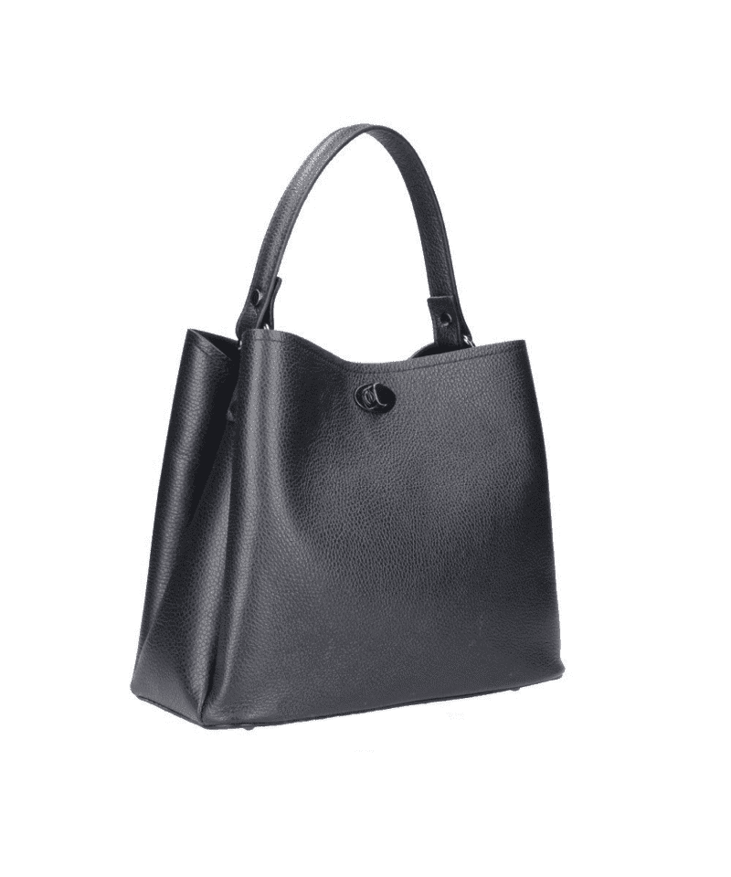 Leren Handtas Mirelva zwarte zwart ruime lederen leer handtas schoudertas luxe ruime dames tassen kopen bestellen1