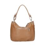Leren Handtas Otilia cognac ruime zacht leren handtassen rits detail trendy unieke italiaans leren tassen kopen bestellen achter