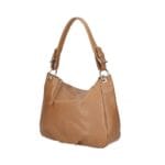 Leren Handtas Odlilia cognac ruime zacht leren handtassen rits detail trendy unieke italiaans leren tassen kopen bestellen zijkant