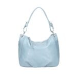Leren Handtas Otilia licht blauw blauwe ruime zacht leren handtassen rits detail trendy unieke italiaans leren tassen kopen bestellen