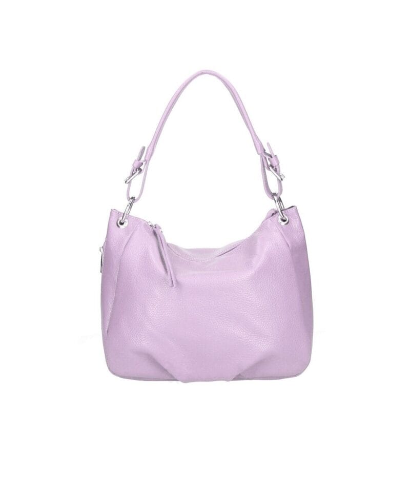 Leren Handtas Otilia lila ruime zacht leren handtassen rits detail trendy unieke italiaans leren tassen kopen bestellen