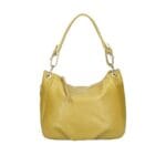 Leren Handtas Otilia mosterd geel gele ruime zacht leren handtassen rits detail trendy unieke italiaans leren tassen kopen bestellen