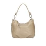 Leren Handtas Otilia taupe ruime zacht leren handtassen rits detail trendy unieke italiaans leren tassen kopen bestellen