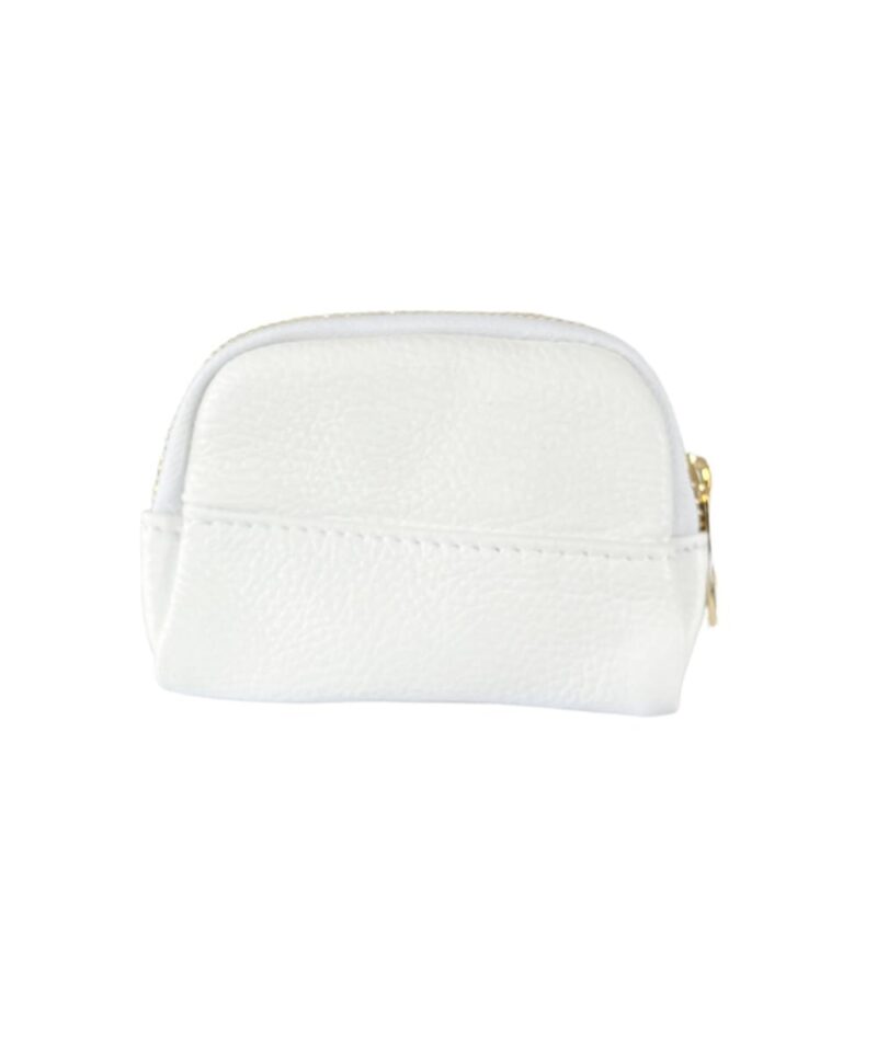 Leren Portemonnee Linda wit witte kleine portemonnees wallets 1 vak rits goud beslag kopen bestellen