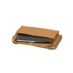Leren Portemonnee met telefoonvak cognac leren telefoontasjes portemonee schoudertas hengsel festival tas kopen bestellen details