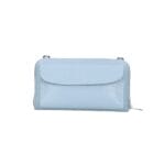 Leren Portemonnee met telefoonvak licht blauw blauwe leren telefoontasjes portemonee schoudertas hengsel festival tas kopen bestellen