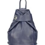 Leren Rugtas Latisha XL donker blauw blauwe navy leer rugtassen handtassen schoudertassen zilver beslag trendy tassen kopen bestellen-Photoroom