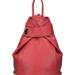 Leren Rugtas Stella XL rood rode leer rugtassen handtassen schoudertassen zilver beslag trendy tassen kopen bestellen-Photoroom