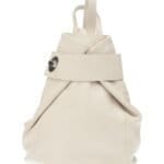 Leren Rugtas Latisha beige leer rugtassen handtassen schoudertassen zilver beslag trendy tassen kopen bestellen-Photoroom