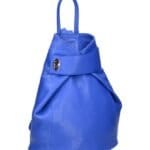 Leren Rugtas Latisha kobalt blauw blauwe navy leer rugtassen handtassen schoudertassen zilver beslag trendy tassen kopen bestellen side-Photoroom