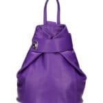 Leren Rugtas Latisha paars paarse leer rugtassen handtassen schoudertassen zilver beslag trendy tassen kopen bestellen-Photoroom