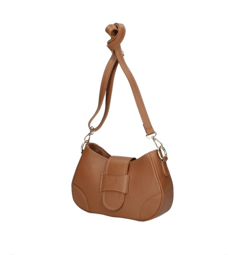 Leren Schoudertas Audrey cognac trendy stevige leren schoudertassen italiaans leder kopen bestellen zij