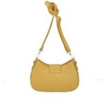 Leren Schoudertas Audrey mosterd geel gele trendy stevige leren schoudertassen italiaans leder kopen bestellen achterkant