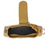 Leren Schoudertas Audrey mosterd geel gele trendy stevige leren schoudertassen italiaans leder kopen bestellen open
