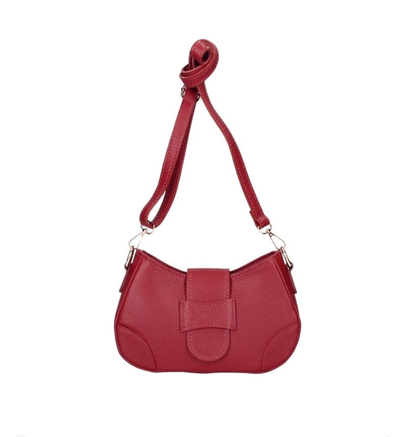 Leren Schoudertas Audrey rood rode trendy stevige leren schoudertassen italiaans leder kopen bestellen
